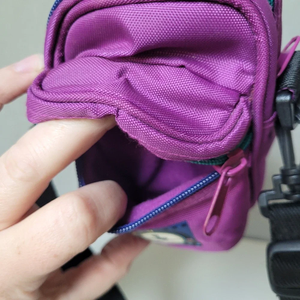 Vintage 90s Purple Compact Camera Bag Shoulder Strap Belt Loop Pouch MIni Case